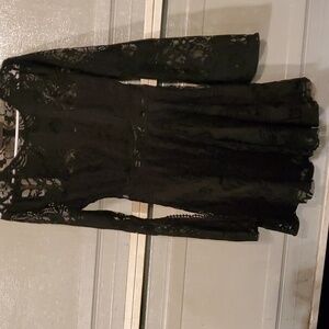 Never worn Black lace cutout dress bell sleeve